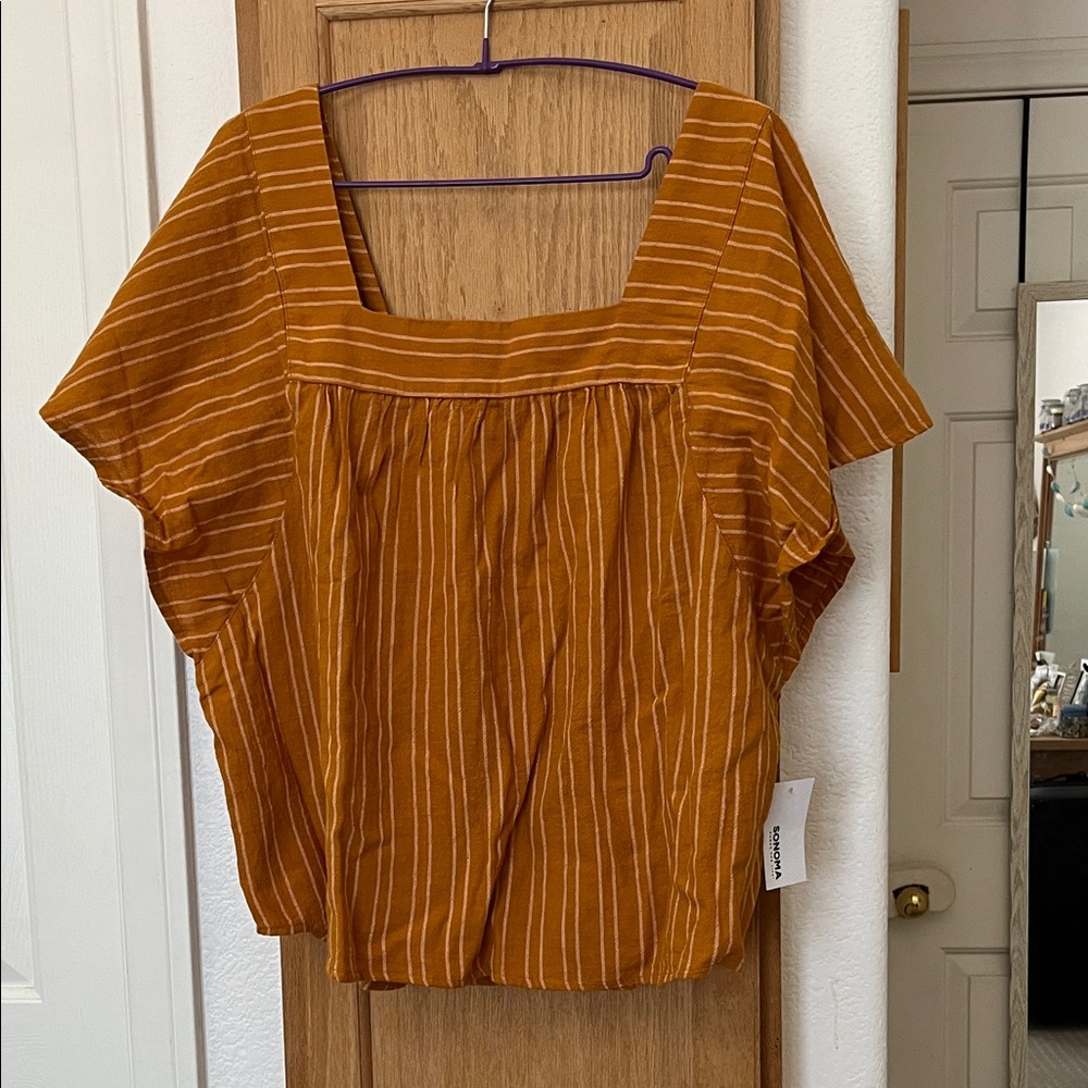 Sonoma Women's Rust Striped Blouse